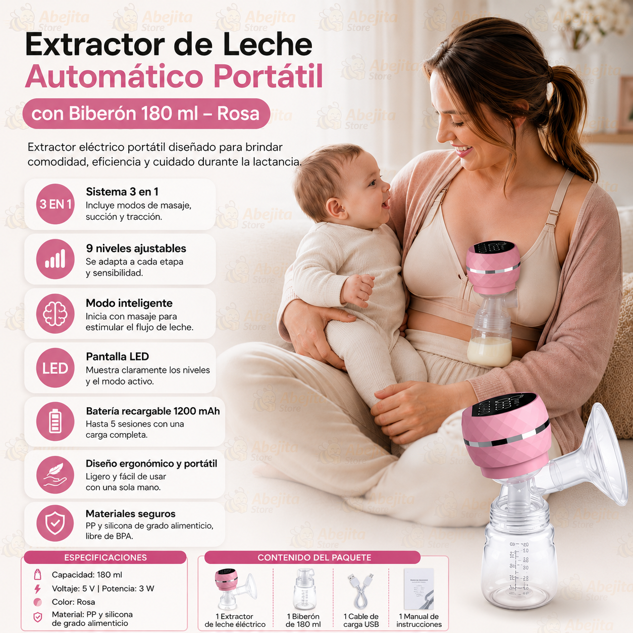 Extractor de Leche Inalámbrico Portátil  LactiFlow - Extracción cómoda y a tu ritmo