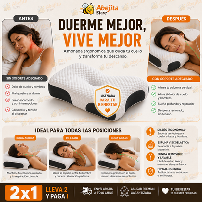 CerviDream - Descansa con mejor soporte cervical, almohada ergonomica ortopedica
