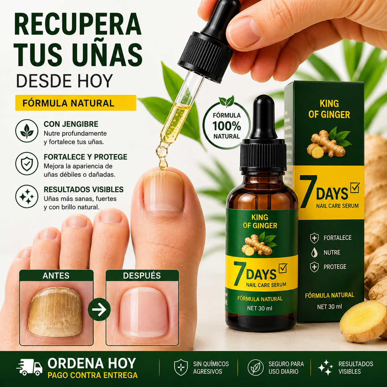 FortiNail - Tónico Jengibre Uñas Antifúngico