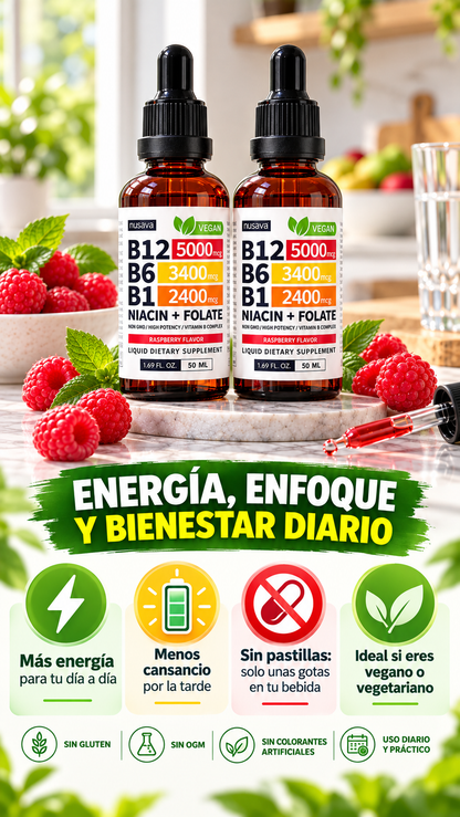 Complejo B Vegano en Gotas: más energía y menos cansancio en tu día a día